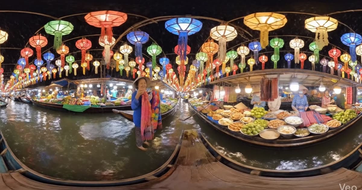 Floating market at night