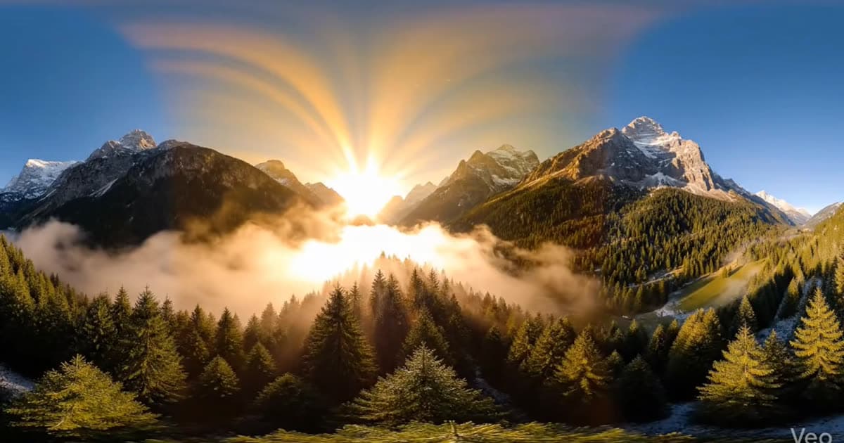 Mountain valley Sunrise