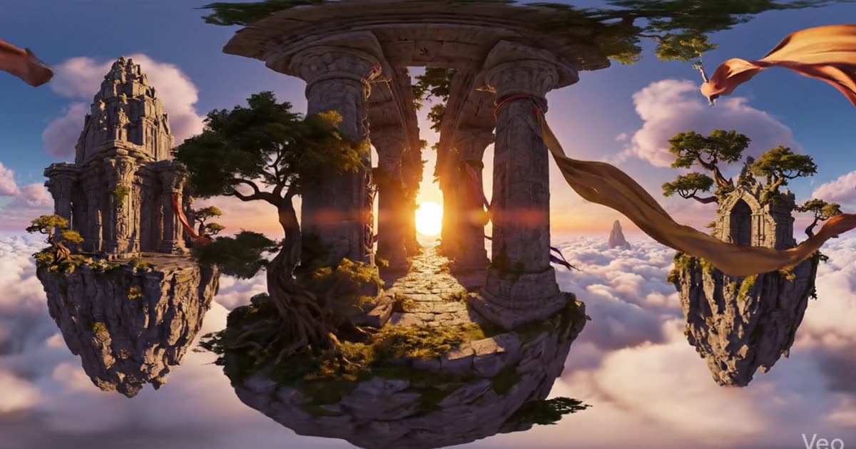 Sky temple above clouds 