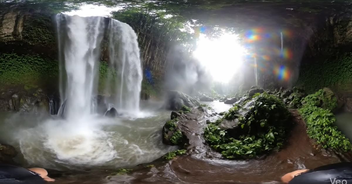 walk inside a waterfall